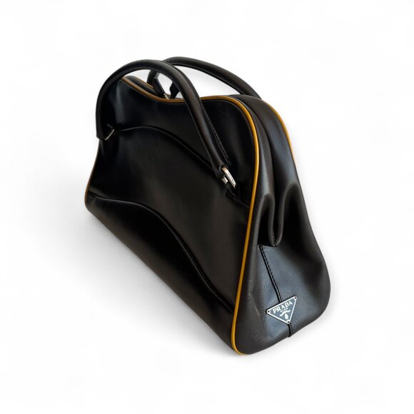 Authentic Prada East-West Doctor's Dark Brown Leather Top Handle Bag - Picture 3 of 16